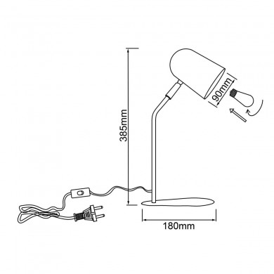 Lampe TONG 1x25W E14 Noir velours BRILLIANT 92717_06