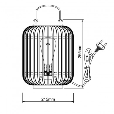 Lampe WOODROW 1x60W E27 Bois foncé-noir H430 BRILLIANT 93062_76