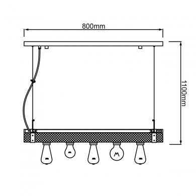 Suspension WOODHILL 5x30W E27 Antique-noir BRILLIANT 93725_76