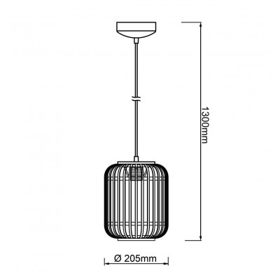 Suspension WOODROW 1x60W E27 Bois foncé-noir BRILLIANT 93777_76