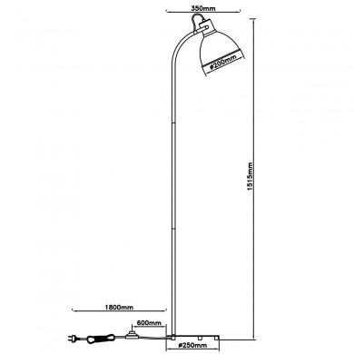 Lampadaire ERENA 1x40W E27 Rouge BRILLIANT 94556_01