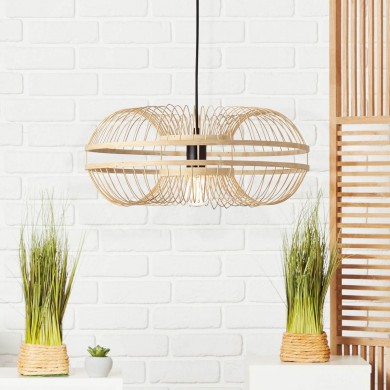 Suspension BUSAN 1x40W E27 Noir-naturel BRILLIANT 99192_76