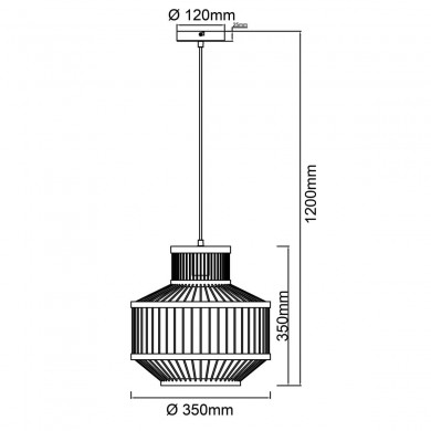 Suspension TEVA 1x40W E27 Noir-naturel BRILLIANT 99244_76