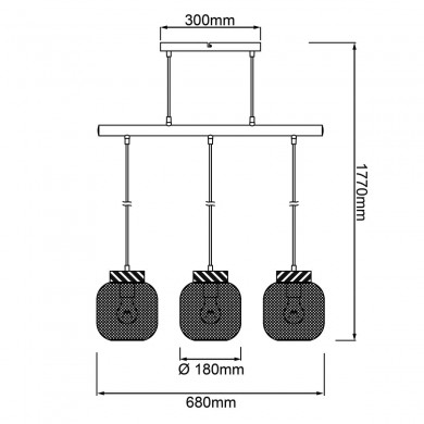 Suspension GIADA 3x40W E27 Noir-bois BRILLIANT 99282_76