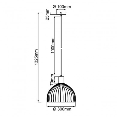 Suspension BLACKY 1x40W E27 Noir dépoli H1325 BRILLIANT 99391_06