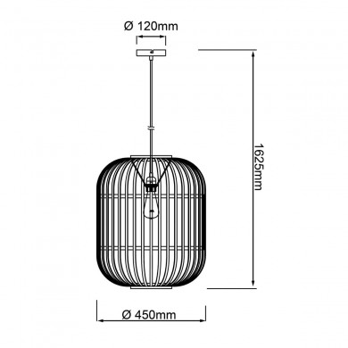 Suspension WOODROW XL 1x60W E27 Bois foncé-noir BRILLIANT 99404_76