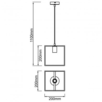 Suspension ARICA 1 1x60W E27 Noir-bois BRILLIANT 99420_76