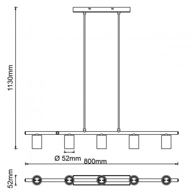 Suspension KERRY 5x40W E27 Noir-naturel BRILLIANT 99713_76