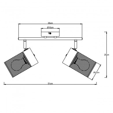 Plafonnier KAMOLO 2x40W E27 Noir dépoli BRILLIANT 99724_76