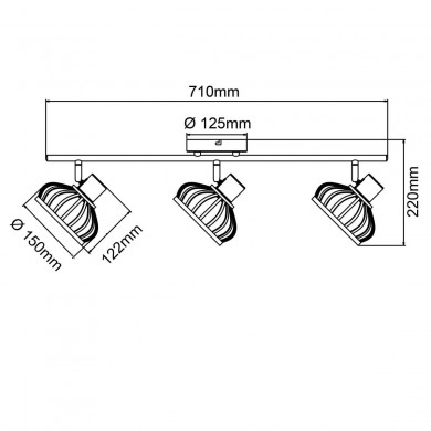 Plafonnier NORAH 3x28W E14 Noir-naturel BRILLIANT 99739_76