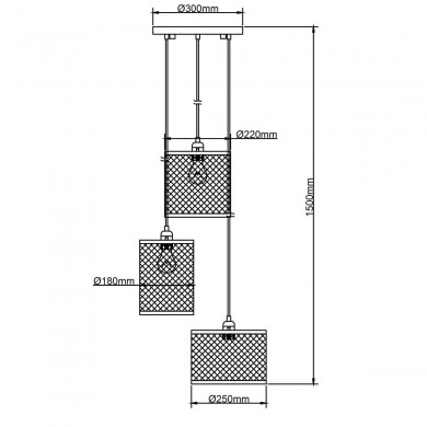 Suspension MAZE 3x60W E27 Noir mat BRILLIANT 99805_86