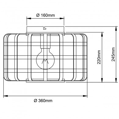 Plafonnier WOODLINE 1x60W E27 Nature-noir BRILLIANT 99811_09