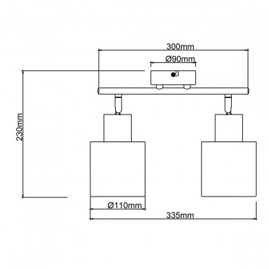 Plafonnier WEALD 2x40W E27 Noir-fumé-bois BRILLIANT 99838_93