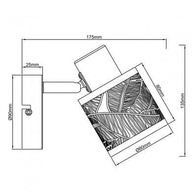 Applique BANO 1x40W E14 Noir dépoli BRILLIANT 99868_76