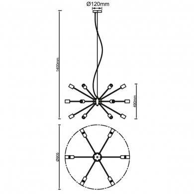 Suspension DREE 18x40W E27 Noir dépoli BRILLIANT 99909_76