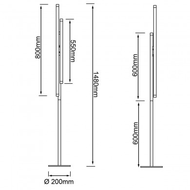 Lampadaire CEMBALO 22W LED Aluminium-noir-café BRILLIANT G93155_21