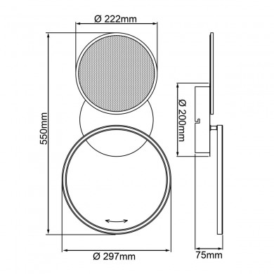 Plafonnier VIRTUS 20W LED Nickel anodisé BRILLIANT G99376_68