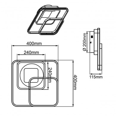 Plafonnier CAVA 42W LED Blanc-noir BRILLIANT G99384_75