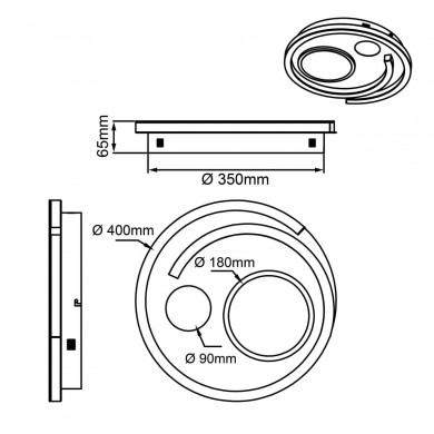 Plafonnier THEKLA 34W LED Blanc-noir BRILLIANT G99390_75