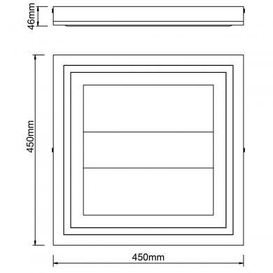 Plafonnier RHEA 24W LED Noir-bois P450 BRILLIANT G99748_76