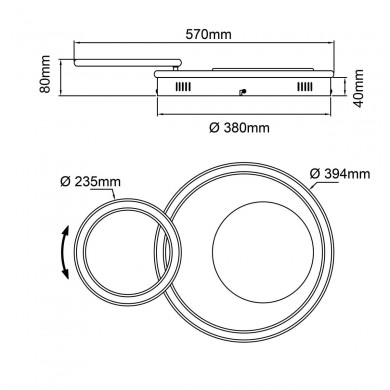 Plafonnier KARNEY 48W LED Noir-bois BRILLIANT G99749_76