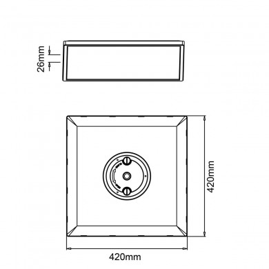 Plafonnier SALTERY 22W LED Blanc-noir Carré BRILLIANT G99781_76