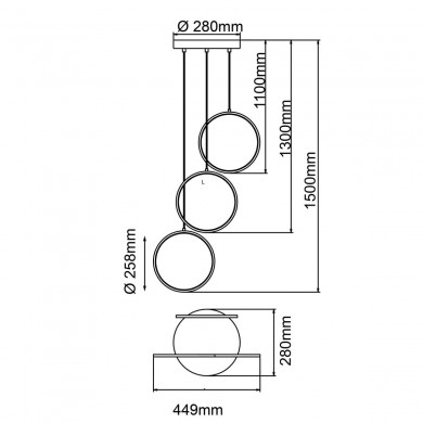 Suspension CHAUMONT 24W LED Noir P280 BRILLIANT G99891_76