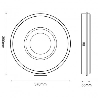 Plafonnier MAUREEN 22W LED Noir-bois BRILLIANT G99927A76