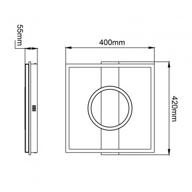 Plafonnier MAUREEN 24W LED Noir-bois H55 P420 BRILLIANT G99929A76