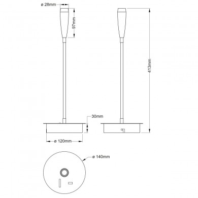 Applique JUTTA 4,1W LED Noir sablé-doré mat BRILLIANT G99947_86