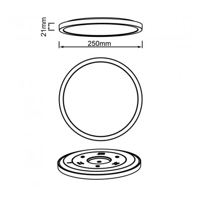 Plafonnier TUCO 16W LED Noir-blanc BRILLIANT HK19478S76