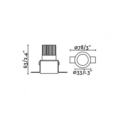 Spot FOX 5W COB LED Noir Mat Transparent H63 FARO 2101102