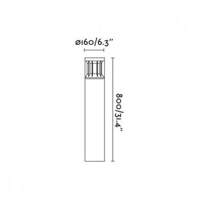 Borne Potelet Extérieur SCREEN 20W COB LED Gris Foncé 3000K 180º FARO 751112