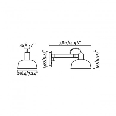 Applique TATAWIN 1x15W E27 G45 MAX Noir Satiné Noir Brillant FARO 20342-117