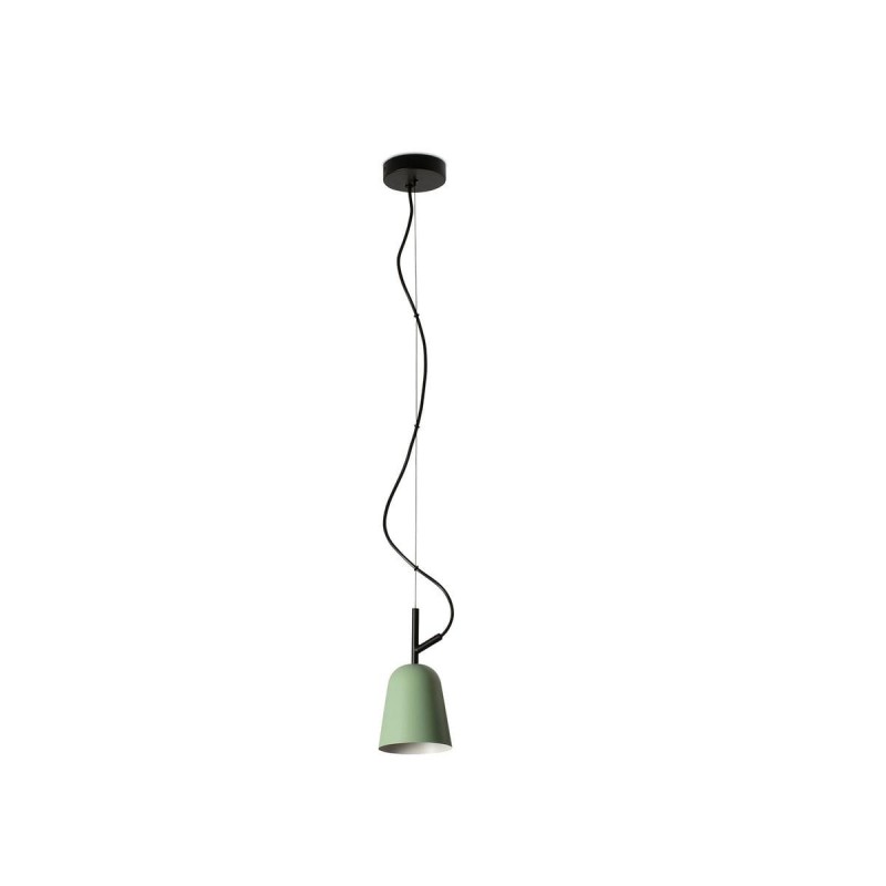 Suspension STUDIO 1x8 E14 MAX Noir Mat Vert FARO 28262