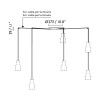 Suspension VENICE 5x15W E27 MAX Noir Blanc FARO 64255-124-5L