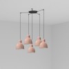 Suspension VENICE 5x15W E27 MAX Noir Rose FARO 64255-126-5L