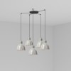 Suspension VENICE 5x15W E27 MAX Noir Noir et Blanc Brillant FARO 64255-127-5L