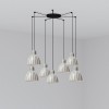 Suspension VENICE 7x15W E27 MAX Noir Noir et Blanc Brillant FARO 64255-127-7L