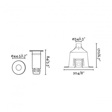 Spot Extérieur NOK 3W Inox Satiné Transparent FARO 70443