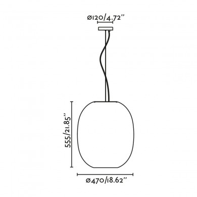 Suspension TIERRA 1x18W E27 MAX Noir Naturel D47 FARO 20400