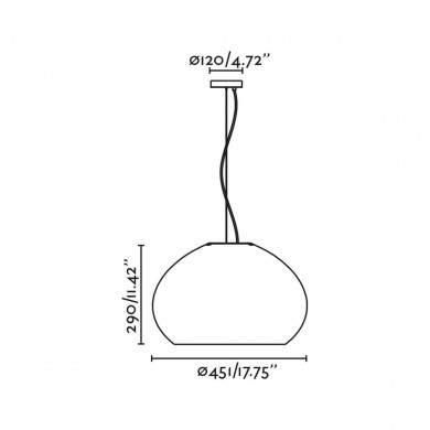 Suspension MAR 1x15W E27 MAX Noir Vert H29 FARO 20404