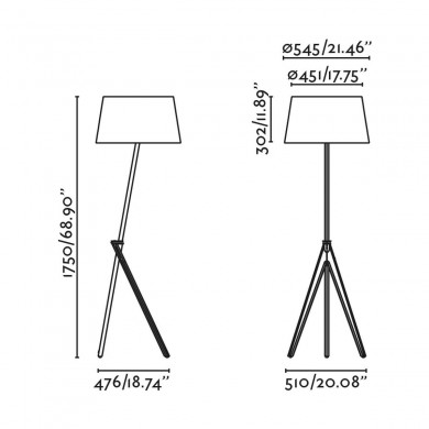 Lampadaire TREEWOOD 1x15W E27 MAX Frêne Beige FARO 20056