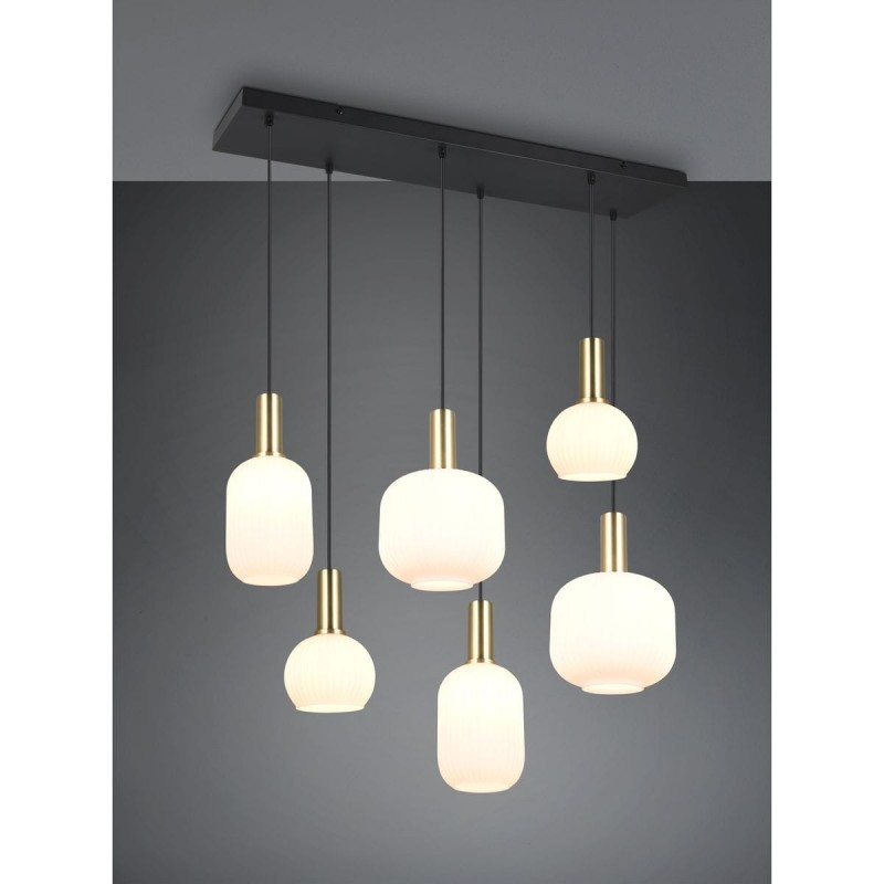 Suspension DIVA 6x8,5W E27 Laiton mat TRIO LIGHTING 319800608