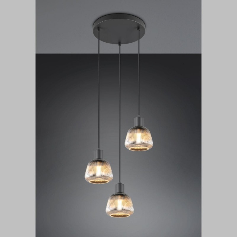 Suspension TARIFA 3x4W E27 Noir mat TRIO LIGHTING 362830332