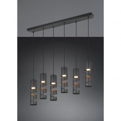 Suspension STREAM 6x3W GU10 Noir mat TRIO LIGHTING 364000632