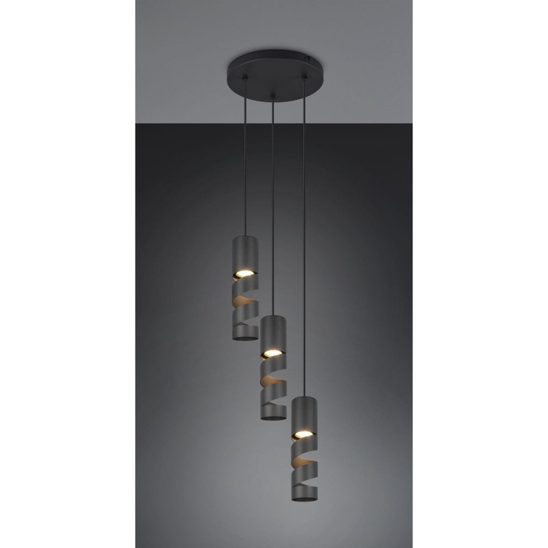 Suspension STREAM 3x3W GU10 Noir mat TRIO LIGHTING 364030332