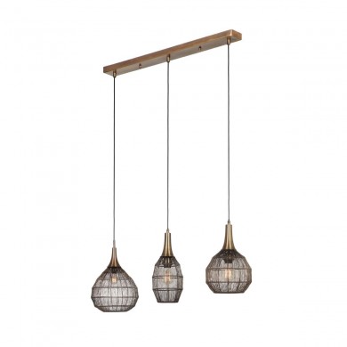 Suspension SORAYA 3x4W E27 Laiton ancien TRIO LIGHTING 365400304