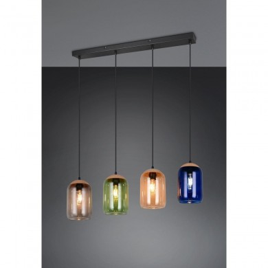 Suspension CORK 4x7W E27 Noir mat TRIO LIGHTING 364600417