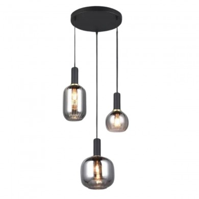 Suspension DIVA 3x7W E27 Noir mat TRIO LIGHTING 319830332